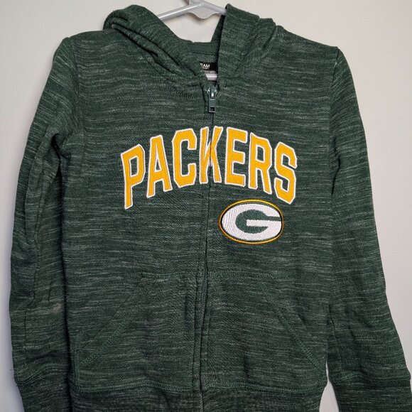 NFL GREEN BAY PACKER'S ZIP UP HOODIE GIRLS SIZE 4/5 - Picture 1 of 7